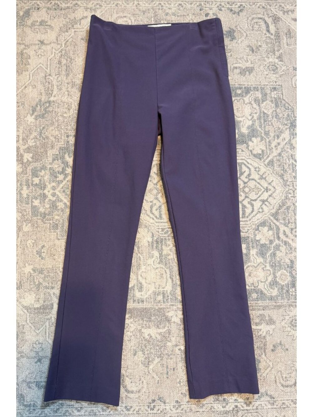 MM Lafleur The Foster Powerstretch Slim Leg Purple Pant Mid Rise Size 8
